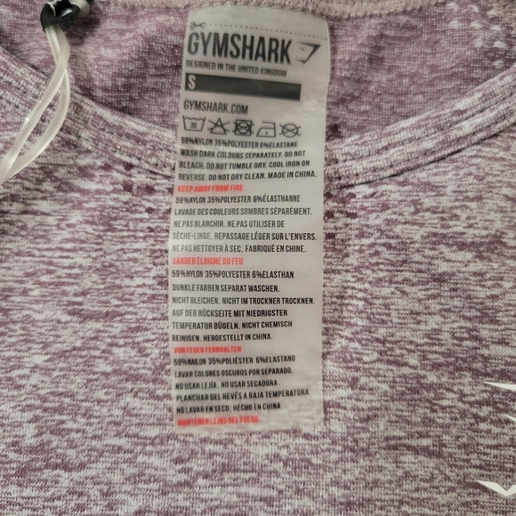 Gymshark Vital workout Athletic seamless longsleeves top purple wash marl small - Picture 7 of 12
